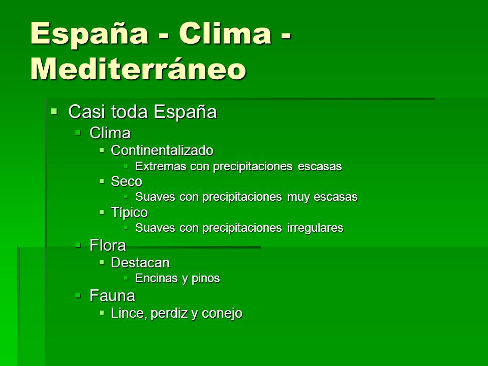 España - Clima - Mediterráneo