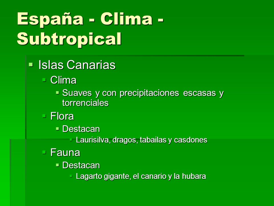 España - Clima - Subtropical
