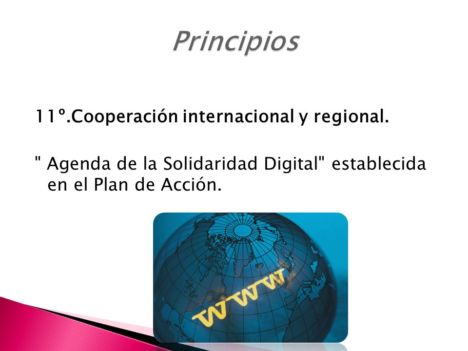 Principios 11º.Cooperación internacional y regional.