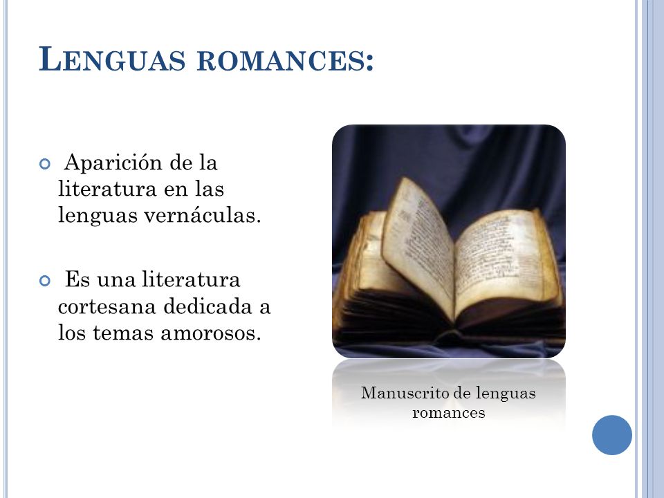 Manuscrito de lenguas romances