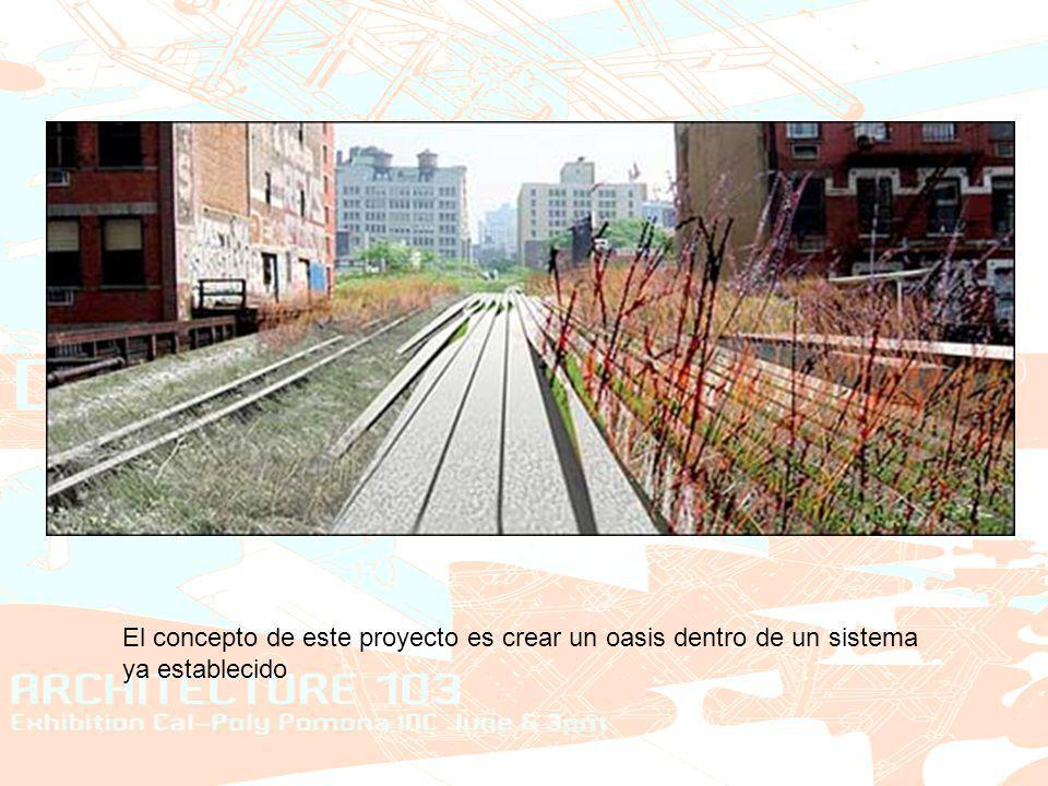 El concepto de este proyecto es crear un oasis dentro de un sistema ya establecido