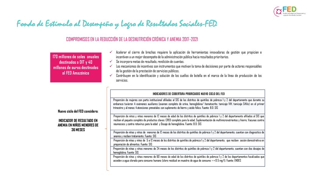 Fondo de Estímulo al Desempeño y Logro de Resultados Sociales-FED
