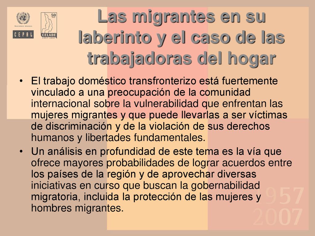 Las migrantes en su laberinto y el caso de las trabajadoras del hogar
