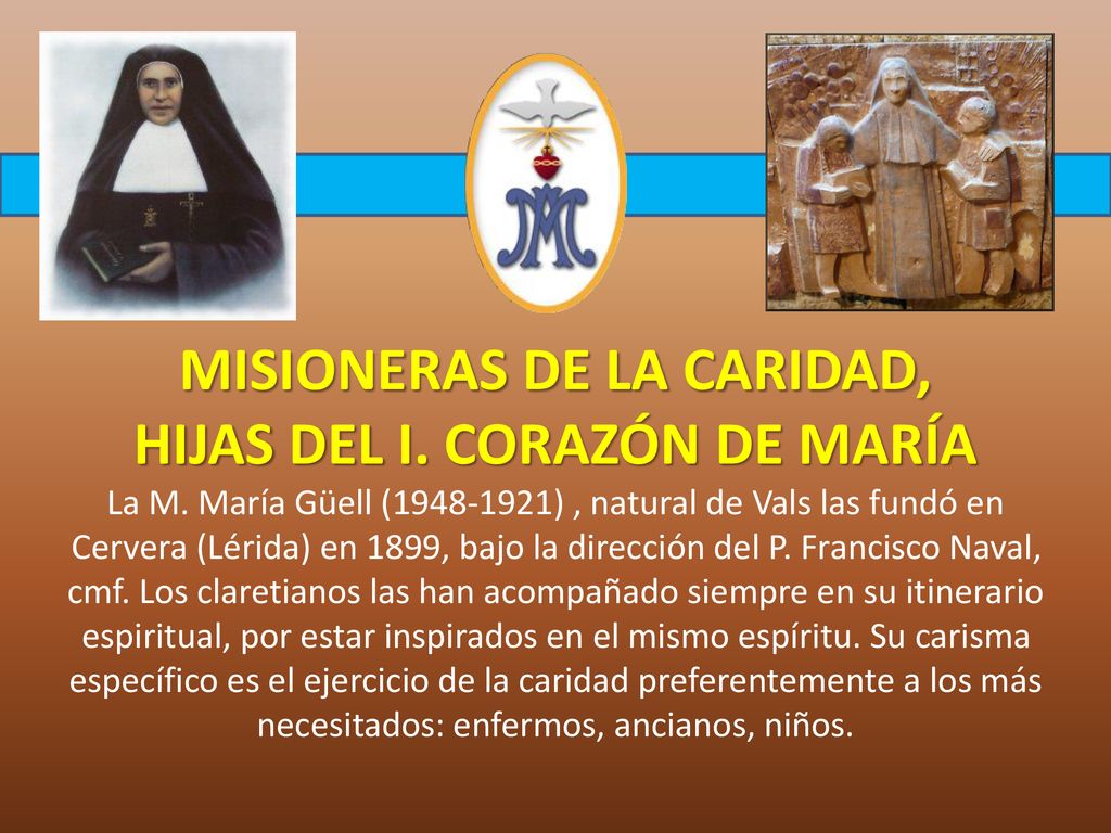MISIONERAS DE LA CARIDAD, HIJAS DEL I. CORAZÓN DE MARÍA La M