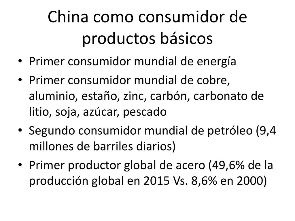 China como consumidor de productos básicos