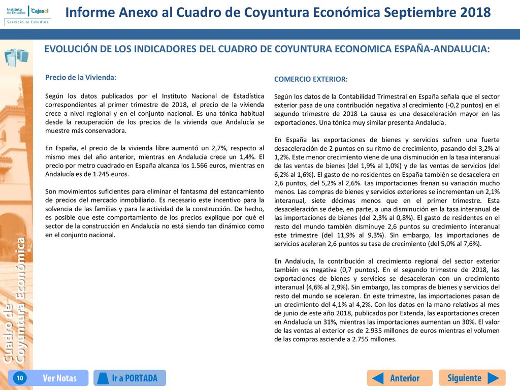 Informe Anexo al Cuadro de Coyuntura Económica Septiembre 2018