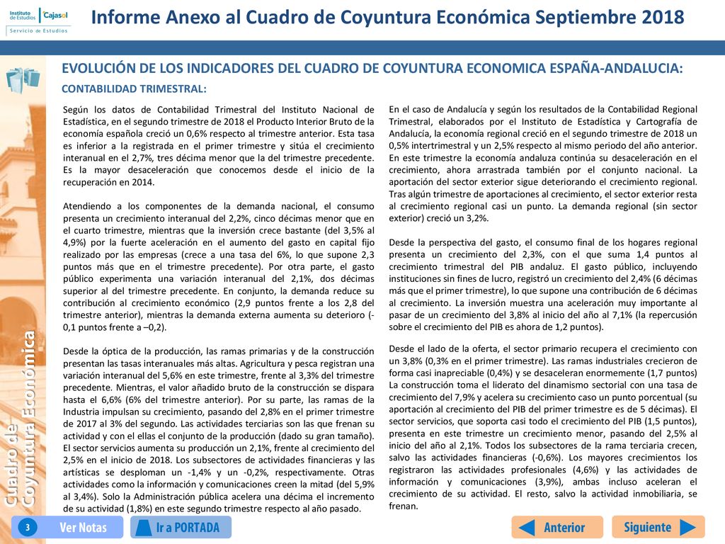 Informe Anexo al Cuadro de Coyuntura Económica Septiembre 2018