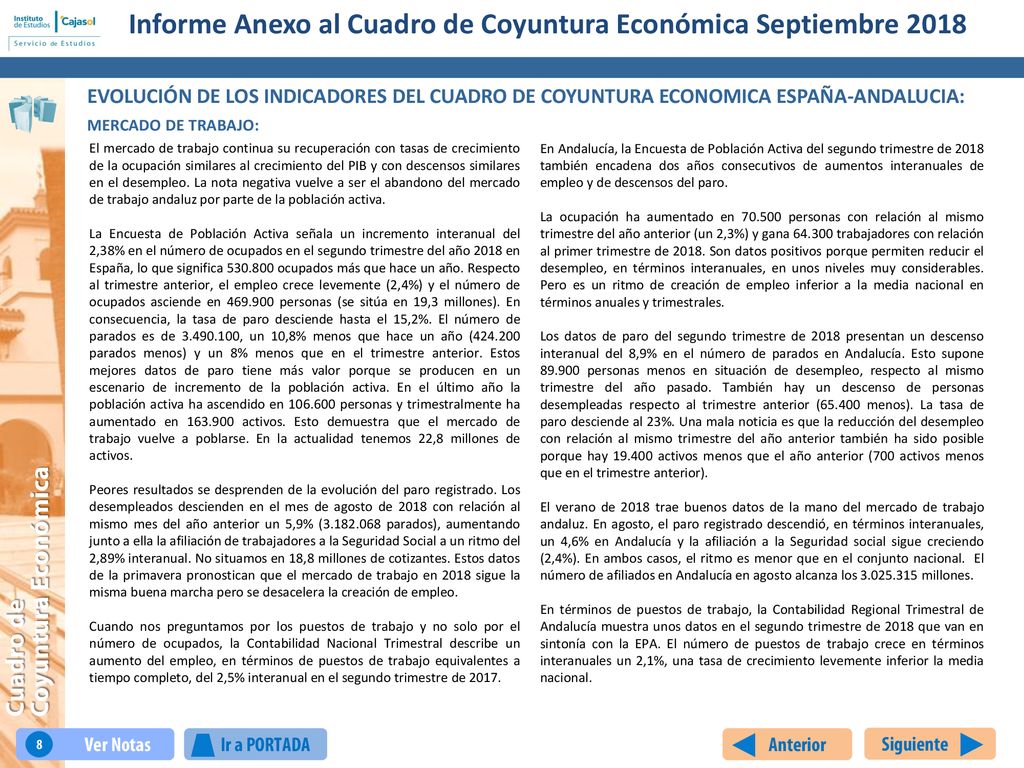Informe Anexo al Cuadro de Coyuntura Económica Septiembre 2018