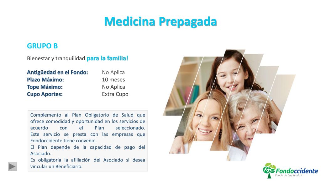Medicina Prepagada GRUPO B Bienestar y tranquilidad para la familia!