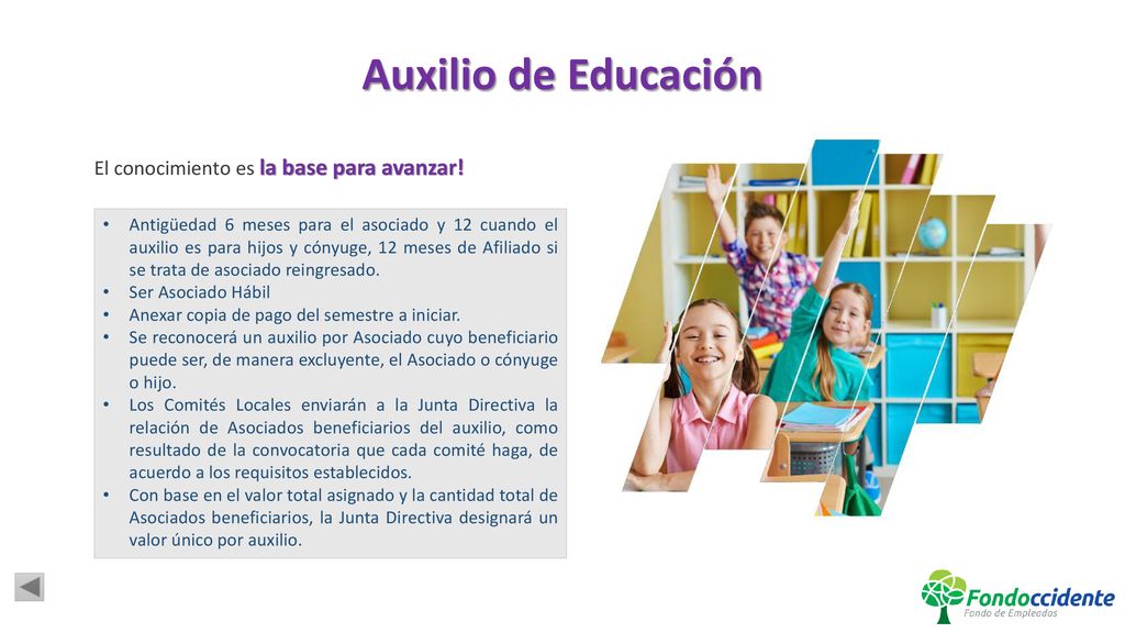 Auxilio de Educación El conocimiento es la base para avanzar!