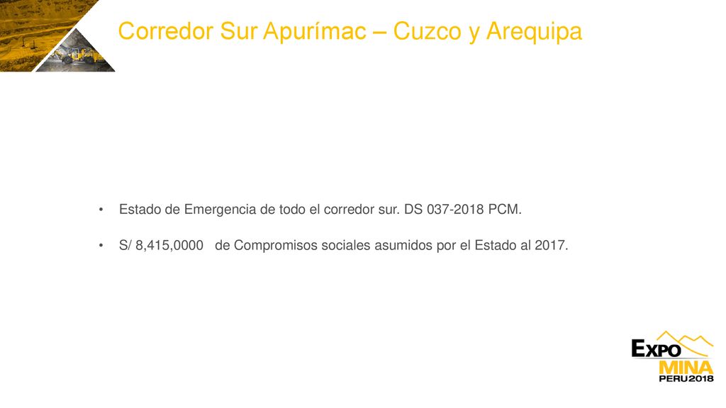 Corredor Sur Apurímac – Cuzco y Arequipa