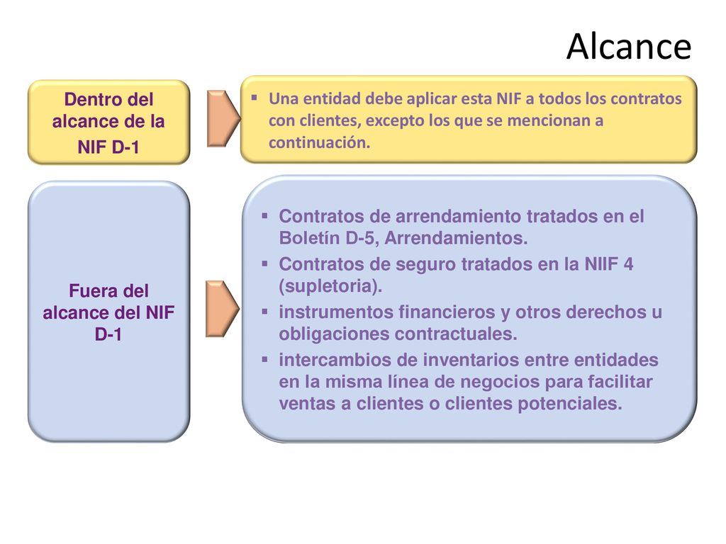 Dentro del alcance de la Fuera del alcance del NIF D-1