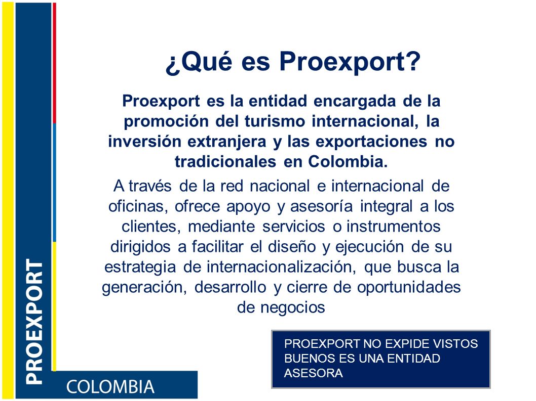 ¿Qué es Proexport
