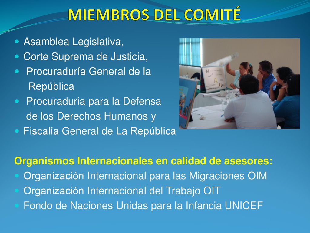 MIEMBROS DEL COMITÉ Asamblea Legislativa, Corte Suprema de Justicia,