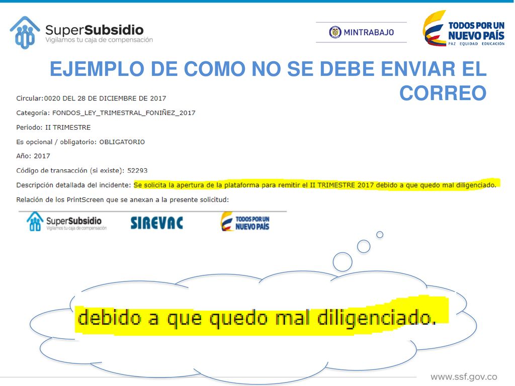 EJEMPLO DE COMO NO SE DEBE ENVIAR EL CORREO
