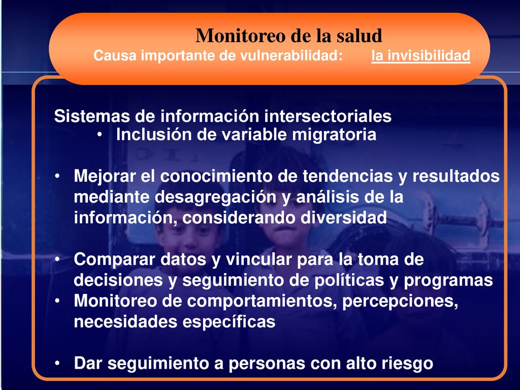 Monitoreo de la salud Sistemas de información intersectoriales