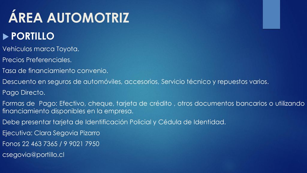 ÁREA AUTOMOTRIZ PORTILLO Vehículos marca Toyota.