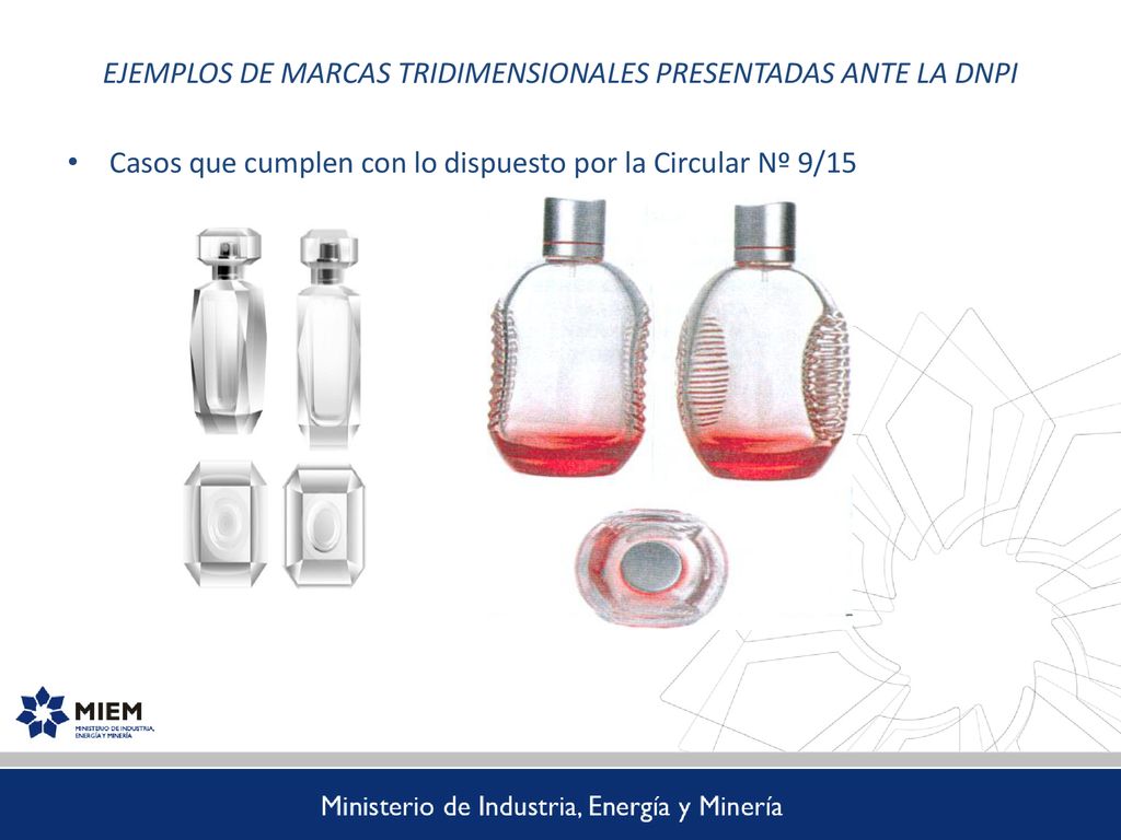 EJEMPLOS DE MARCAS TRIDIMENSIONALES PRESENTADAS ANTE LA DNPI