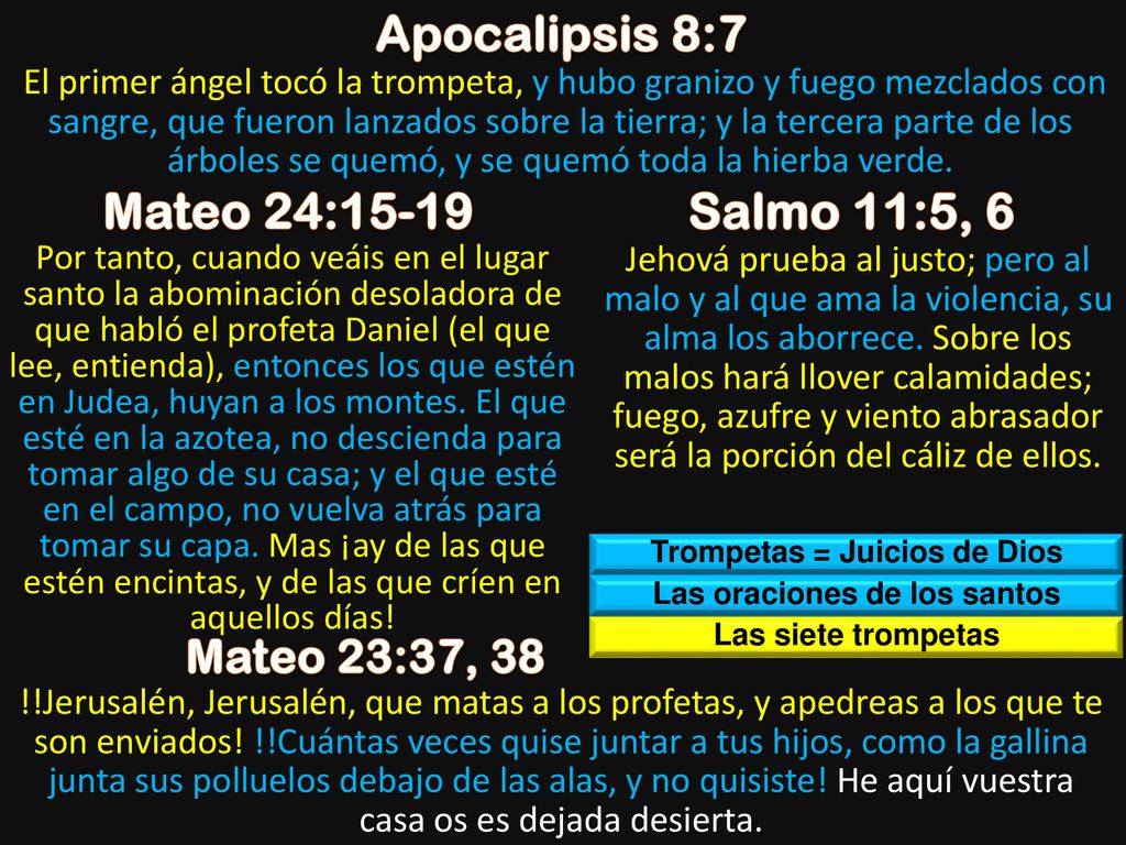 Trompetas = Juicios de Dios Las oraciones de los santos