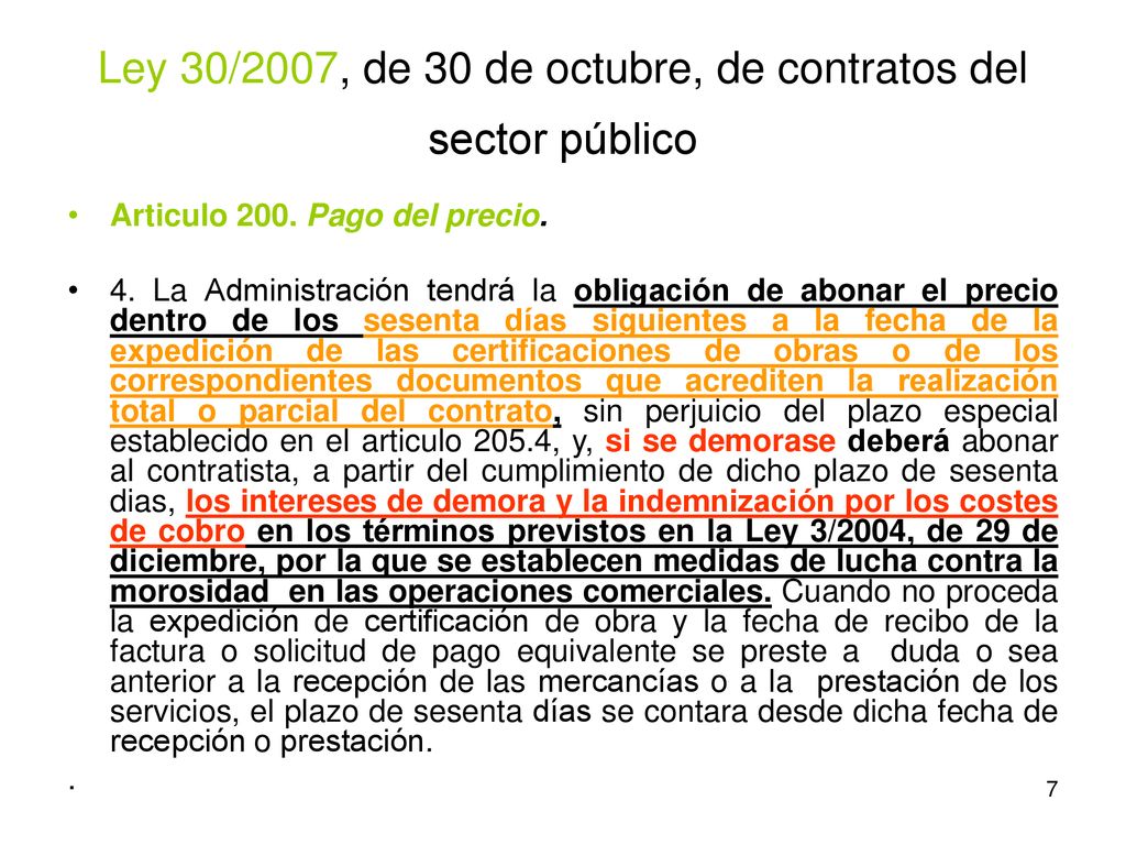 Ley 30/2007, de 30 de octubre, de contratos del sector público