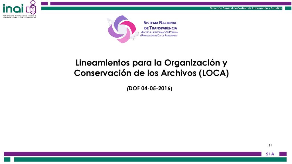 Lineamientos para la Organización y Conservación de los Archivos (LOCA)