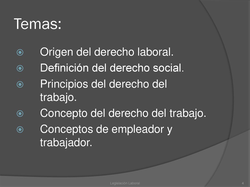 Temas: Origen del derecho laboral. Definición del derecho social.