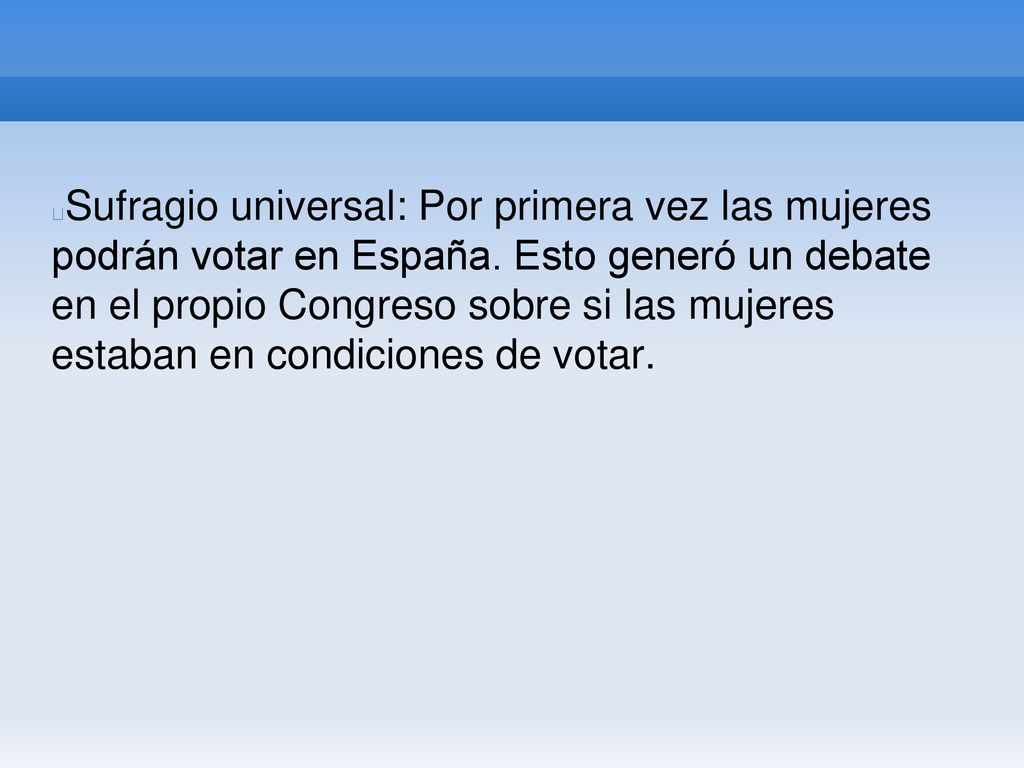 Sufragio universal: Por primera vez las mujeres podrán votar en España