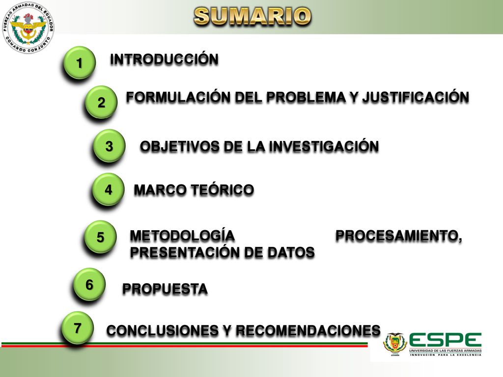 SUMARIO 1 INTRODUCCIÓN FORMULACIÓN DEL PROBLEMA Y JUSTIFICACIÓN 2 3