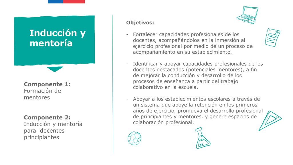 Inducción y mentoría Componente 1: Formación de mentores Componente 2: