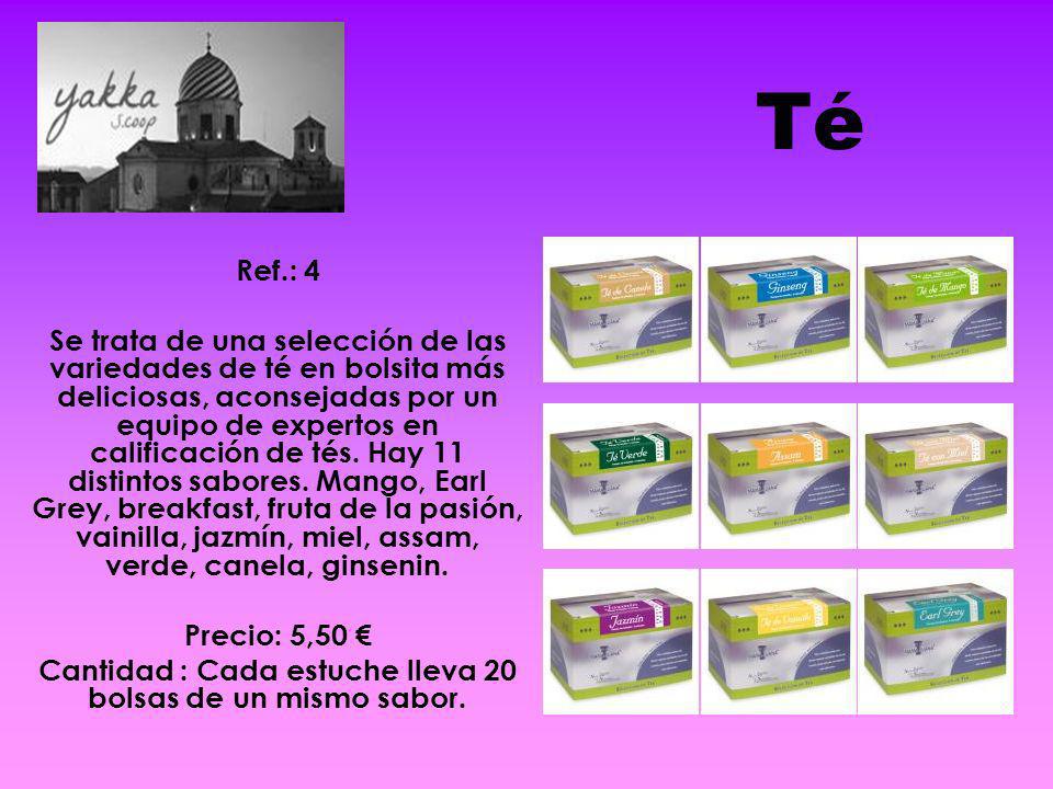Cantidad : Cada estuche lleva 20 bolsas de un mismo sabor.