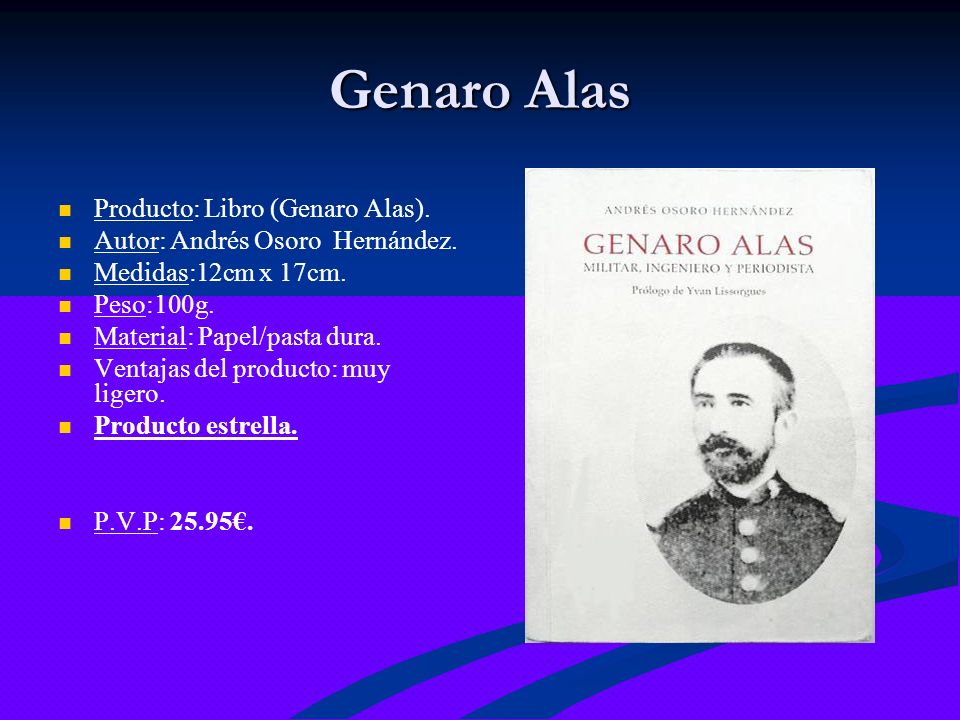 Genaro Alas Producto: Libro (Genaro Alas).