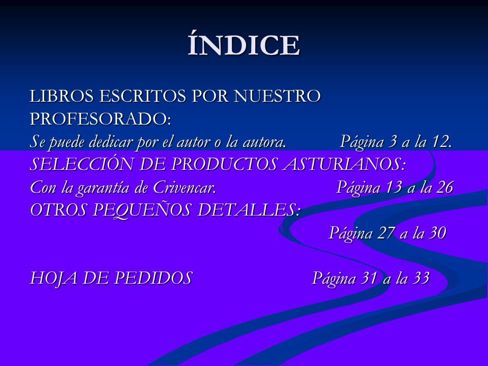 ÍNDICE LIBROS ESCRITOS POR NUESTRO PROFESORADO: