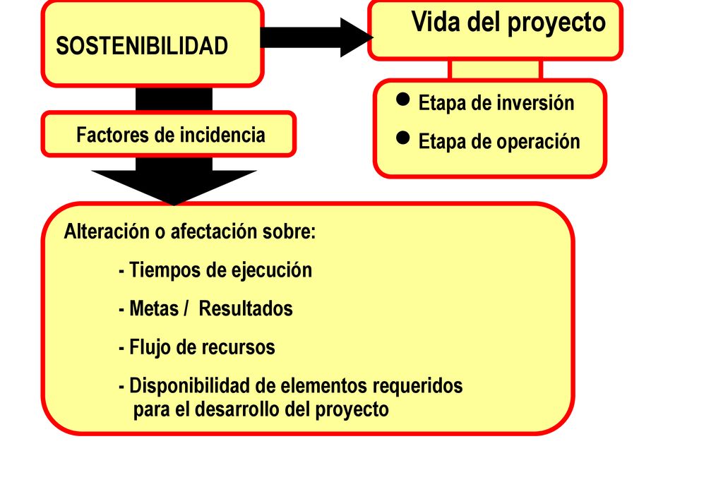Vida del proyecto SOSTENIBILIDAD Etapa de inversión Etapa de operación