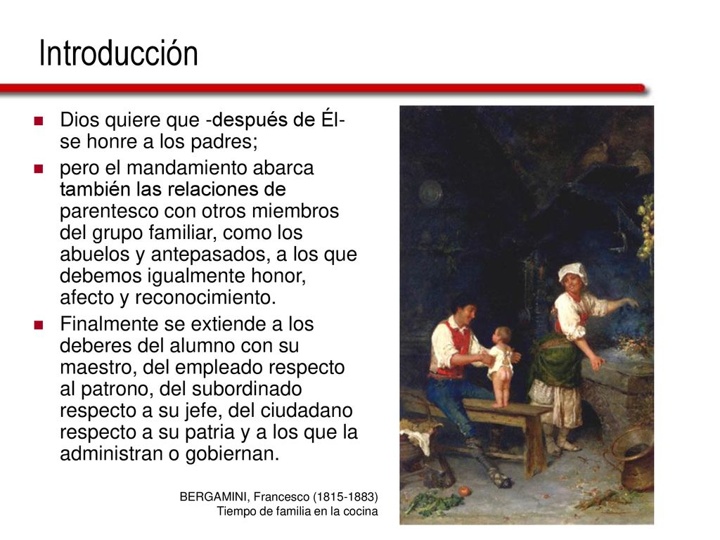 Introducción Dios quiere que -después de Él- se honre a los padres;