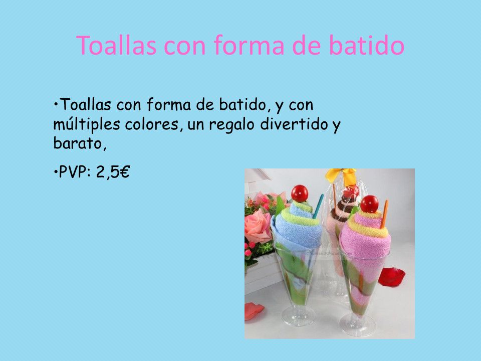 Toallas con forma de batido