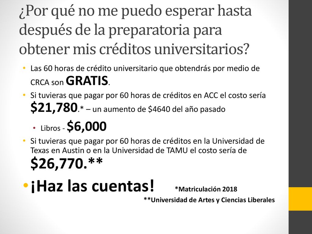 ¿Por qué no me puedo esperar hasta después de la preparatoria para obtener mis créditos universitarios