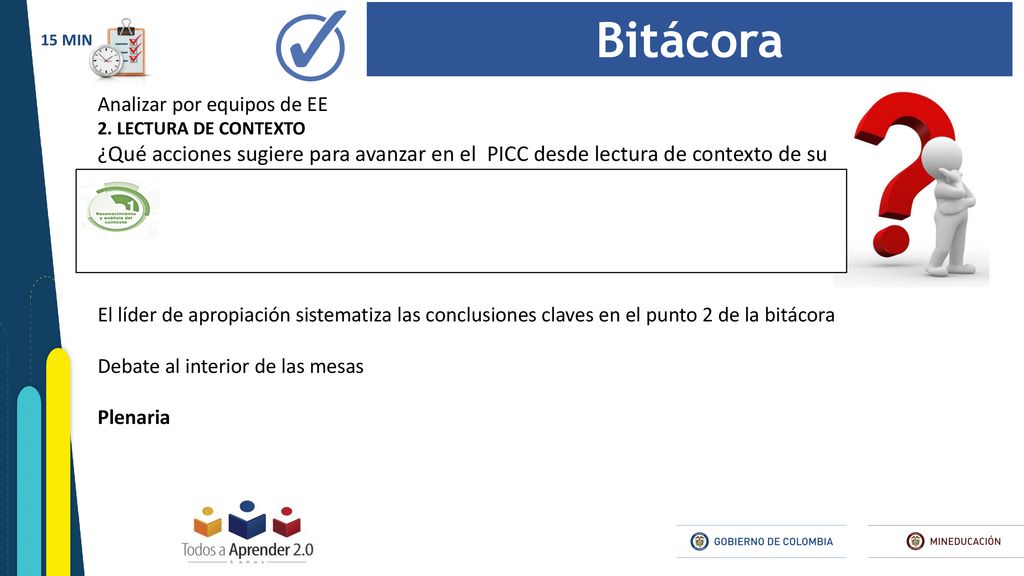 Bitácora 15 MIN. Analizar por equipos de EE. 2. LECTURA DE CONTEXTO.