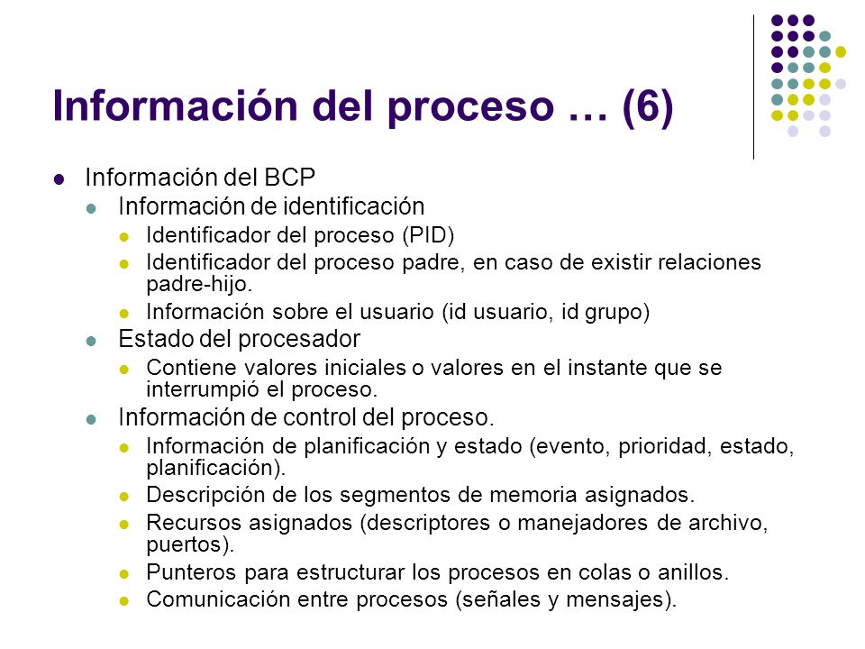Información del proceso … (6)