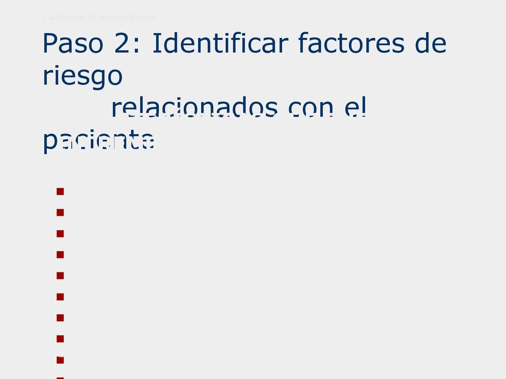 Paso 2: Identificar factores de riesgo relacionados con el paciente