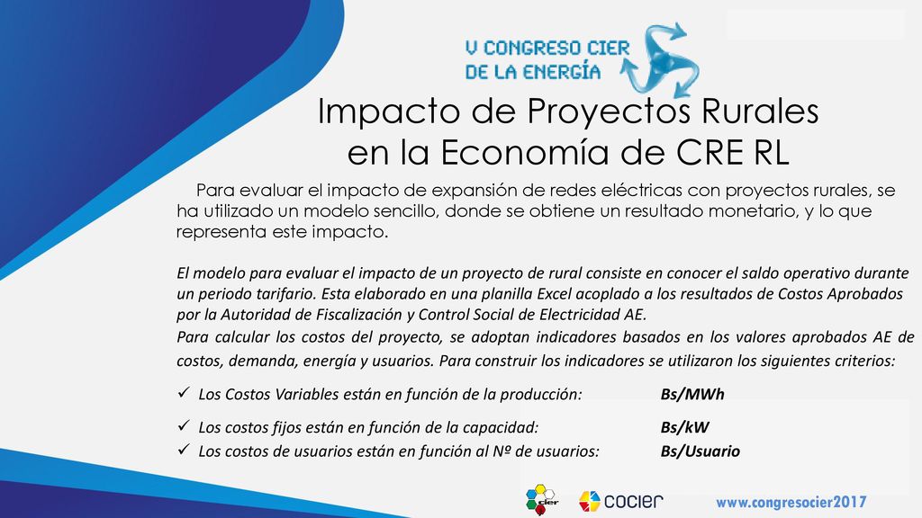 Impacto de Proyectos Rurales en la Economía de CRE RL