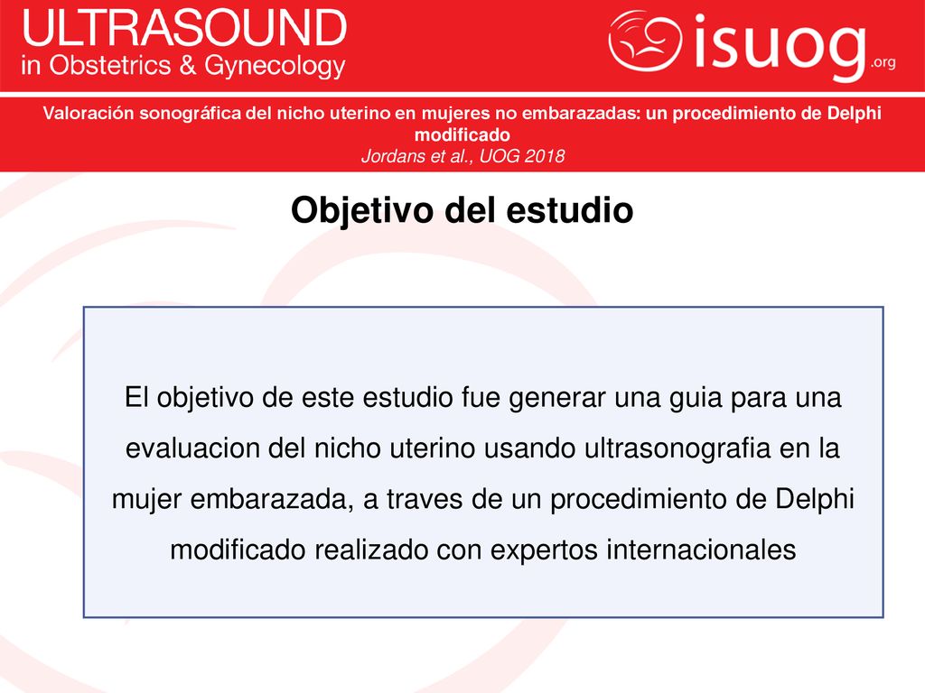 Valoración sonográfica del nicho uterino en mujeres no embarazadas: un procedimiento de Delphi modificado
