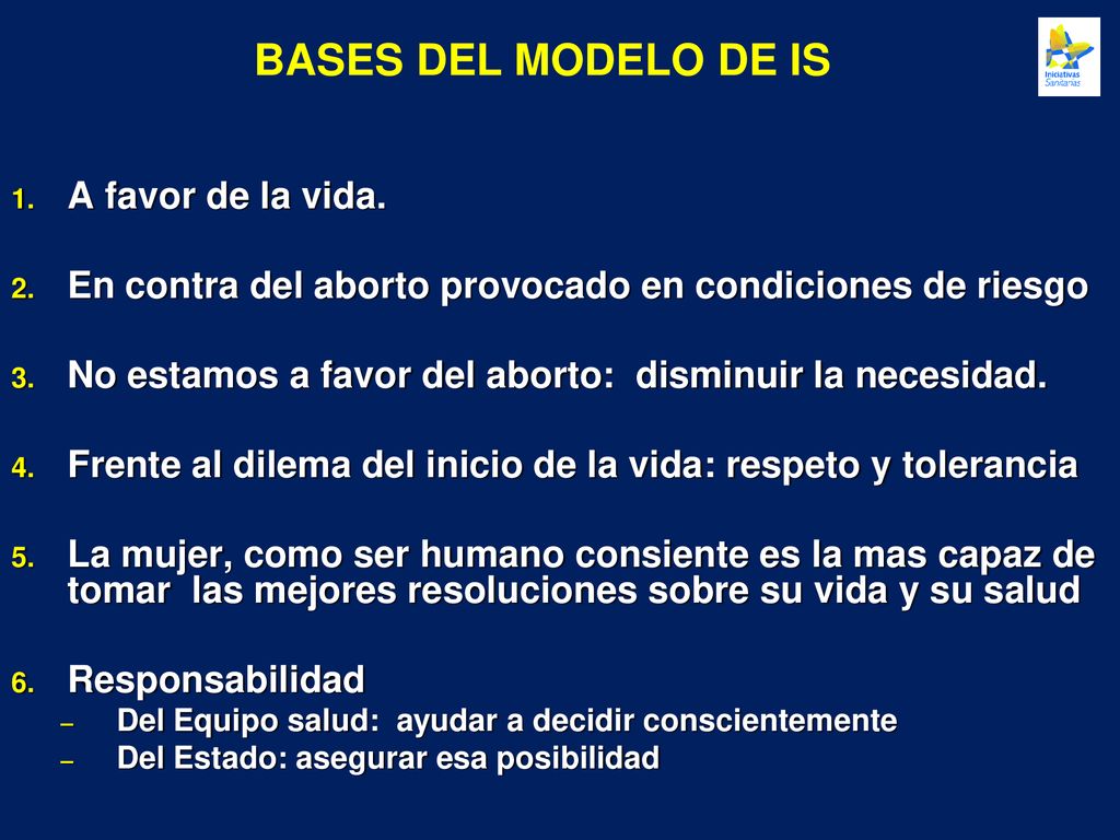 BASES DEL MODELO DE IS A favor de la vida.