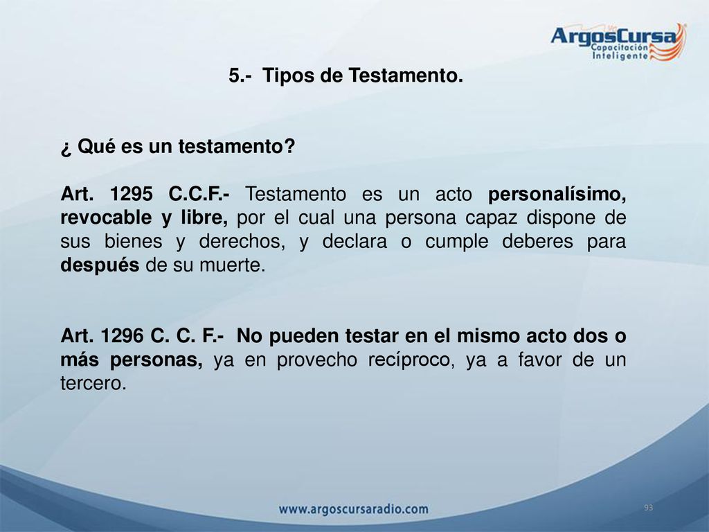 5.- Tipos de Testamento. ¿ Qué es un testamento