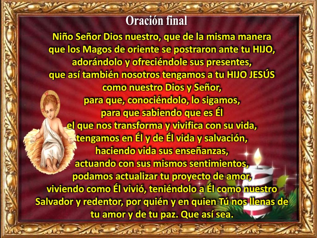 Niño Señor Dios nuestro, que de la misma manera