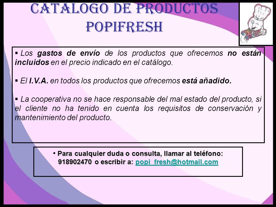 CATALOGO DE PRODUCTOS POPIFRESH