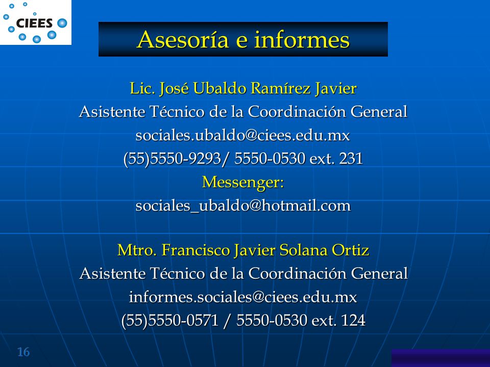 Asesoría e informes Lic. José Ubaldo Ramírez Javier