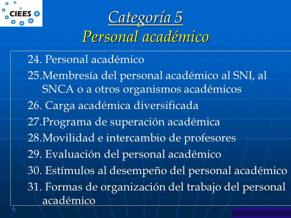 Categoría 5 Personal académico
