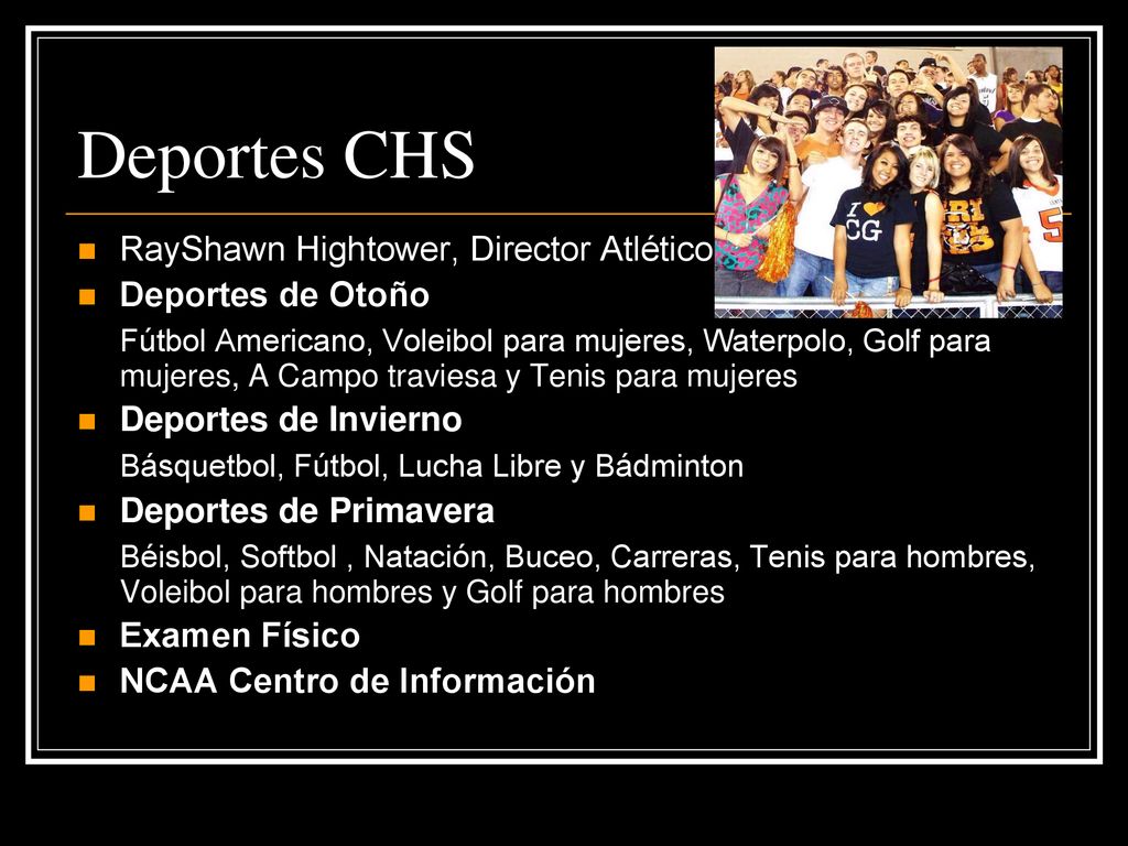 Deportes CHS RayShawn Hightower, Director Atlético Deportes de Otoño