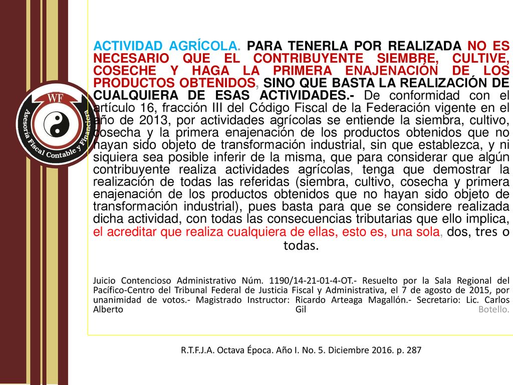 R.T.F.J.A. Octava Época. Año I. No. 5. Diciembre p. 287