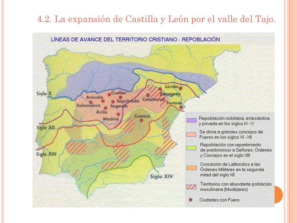 4.2. La expansión de Castilla y León por el valle del Tajo.